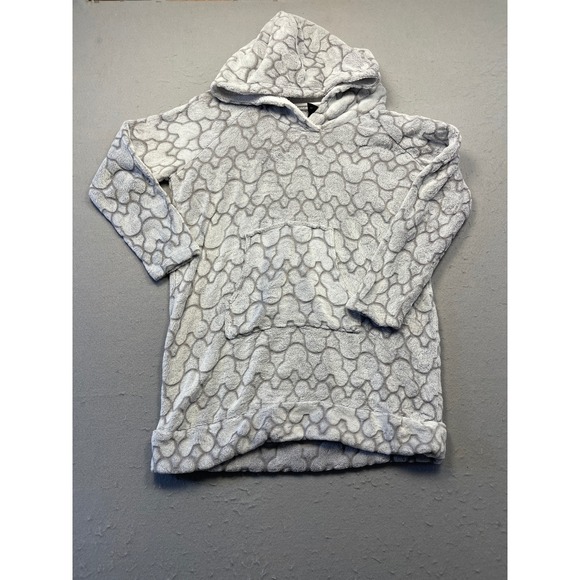 Disney Tops - Disney Hoodie Faux Fur Grey Mickey Mouse Large Womens